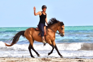 canter at the beach