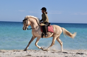 riding at the beach